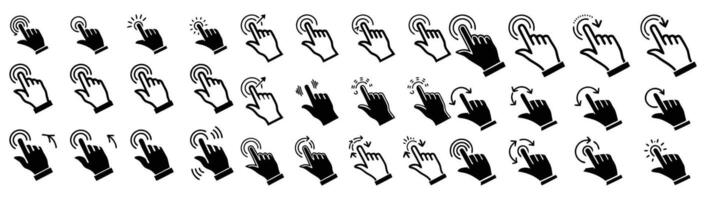 Set of Hand cursor icons click isolated on background. vector