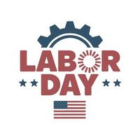 Labor day logo with an american flag vector