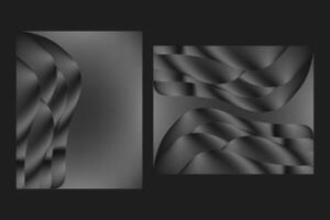 Dark Abstract Waves Mesh Gradient Background Wallpaper design vector