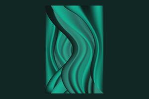 Teal Abstract Waves Mesh Gradient Background Wallpaper vector