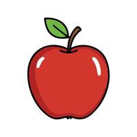 Red Apple with Leaf vector