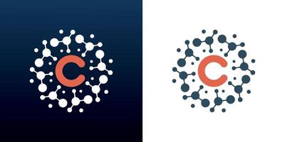 Modern C Logo Design Abstract Connection Icon vector