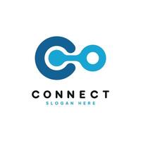 Minimalist Modern C O Logo Design Abstract Connection Icon vector