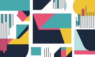 colorful abstract flat background geometric shapes vector