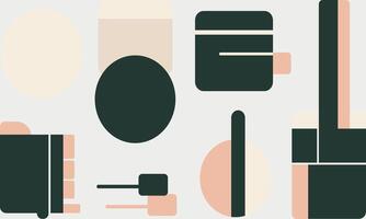 set of different objects square pattern vector