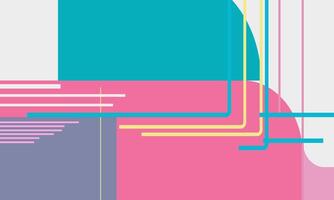 colorful abstract flat background lines and shapes vector