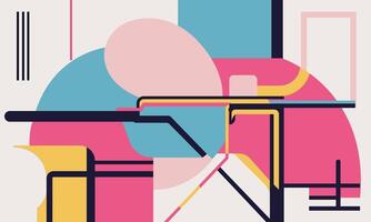 Abstract flat design colorful shapes vector