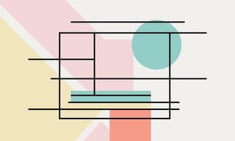 colorful abstract flat design with a square and a circle vector