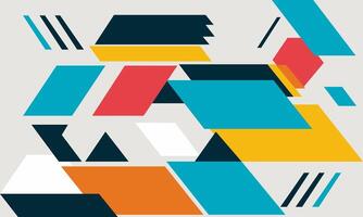 Abstract flat geometric background colorful shapes vector