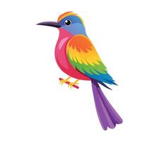 a colorful bird design with a rainbow vector