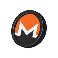 Monero XMR cryptocurrency coin with black frame vector