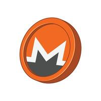 Monero XMR cryptocurrency coin with orange frame vector
