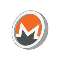 Monero XMR cryptocurrency coin with white frame vector