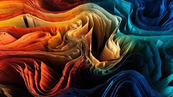 A colorful abstract pattern of paper photo