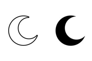 Moon Icon. Night sign. symbol for mobile concept and web design. illustration vector