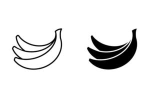 Banana icon set. Tropical fruit sign. for mobile concept and web design. illustration on white background vector
