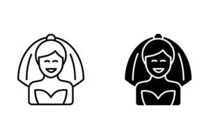 Bride icon. sign for mobile concept and web design. illustration vector