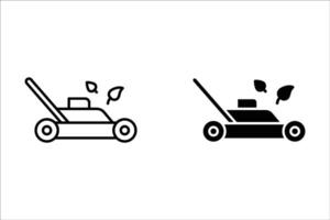 Lawnmower icon. sign for mobile concept and web design. illustration vector