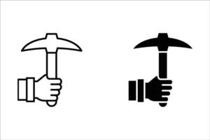 Hammer icon set. Hummer sign. for mobile concept and web design. illustration on white background vector