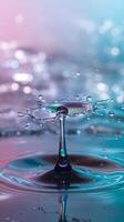 Water droplet with colorful background photo