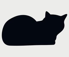 black and white cat icon on white background vector