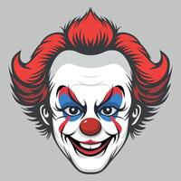 clown face icon isolated on grey background vector