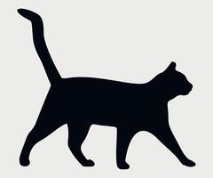 black and white cat icon isolated on white background vector