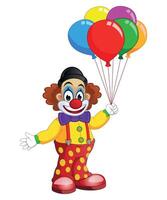 clown with balloons isolated on white background vector