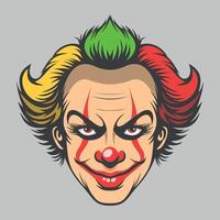 clown face icon on white background vector