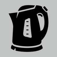 black and white simple icon of electric kettle on sofa on white background vector