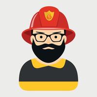 colored icon of firefighter in red helmet isolated vector