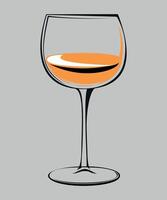 glass goblet for alcohol on white background vector