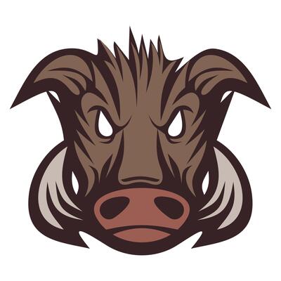 boar face icon on white background