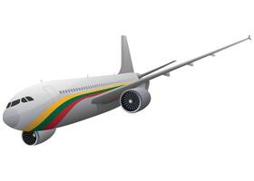 airplane aircraft with Lithuanian flag on white background vector