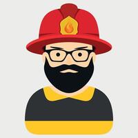 colored icon of firefighter in red helmet isolated on white background vector