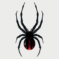 black and white spider icon on white background vector