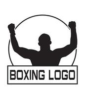 Boxing logo with a man in the foreground vector