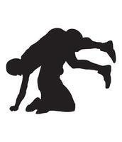 silhouette of a man doing a push up on a white background vector