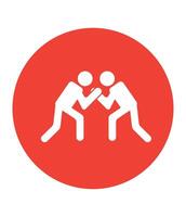 Two people fighting in a circle icon vector