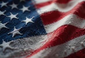 An american flag with water droplets on it photo
