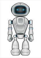 realistic white droid robot isolated vector