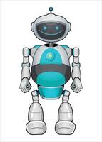 mechanical robot white color isolated on white background vector