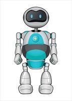 mechanical robot white color on white background vector