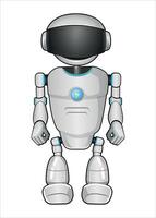mechanical robot droid white color isolated vector