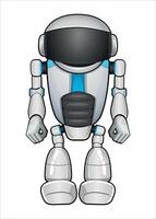 mechanical robot droid white color isolated on white background vector