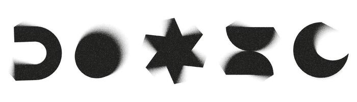 Monochrome vintage geometrical shapes resembling paper clippings create an intriguing noise and blur effect in a newsprint style display. vector