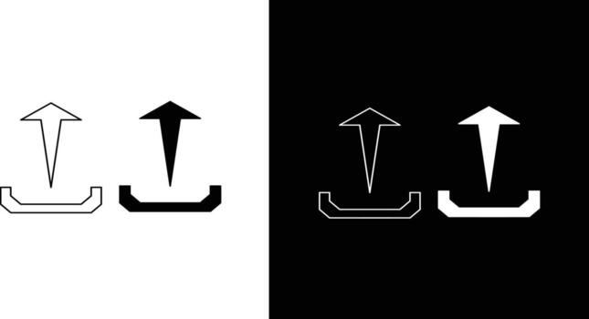 Graphic featuring dual arrows in a striking monochrome contrast. A modern, minimalistic design perfect for representing direction, choice, and movement vector