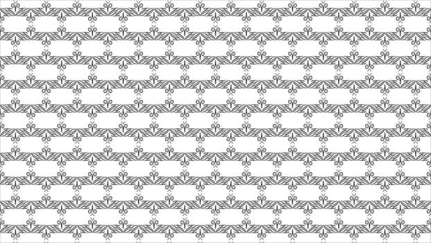 Intricate seamless black and white pattern with symmetrical decorative designs. Suitable for backgrounds in graphic projects, packaging, or textile design. vector