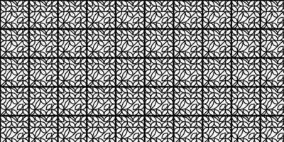 Elegant Geometric Seamless Pattern With Abstract Floral Elements in Black vector