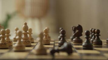 Chess Game in Progress with Fallen Piece video
